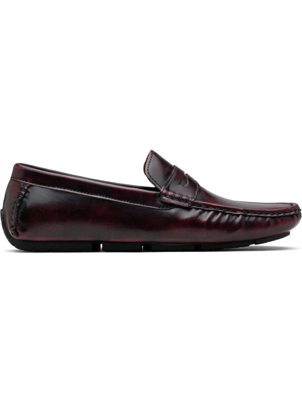 Jousen Men's Wine Classic Penny Loafer Slip On Lightweight Casual Driving Shoes
